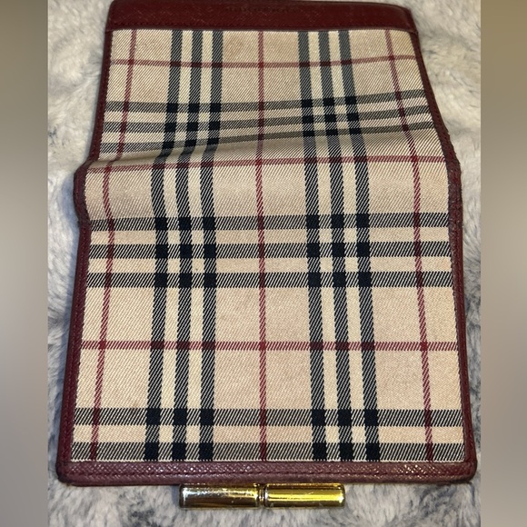 Burberry Nova Check Bi-Fold Wallet with red leather trim - Picture 11 of 14